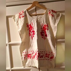 Handmade Vintage Floral Embroidered Women's Top